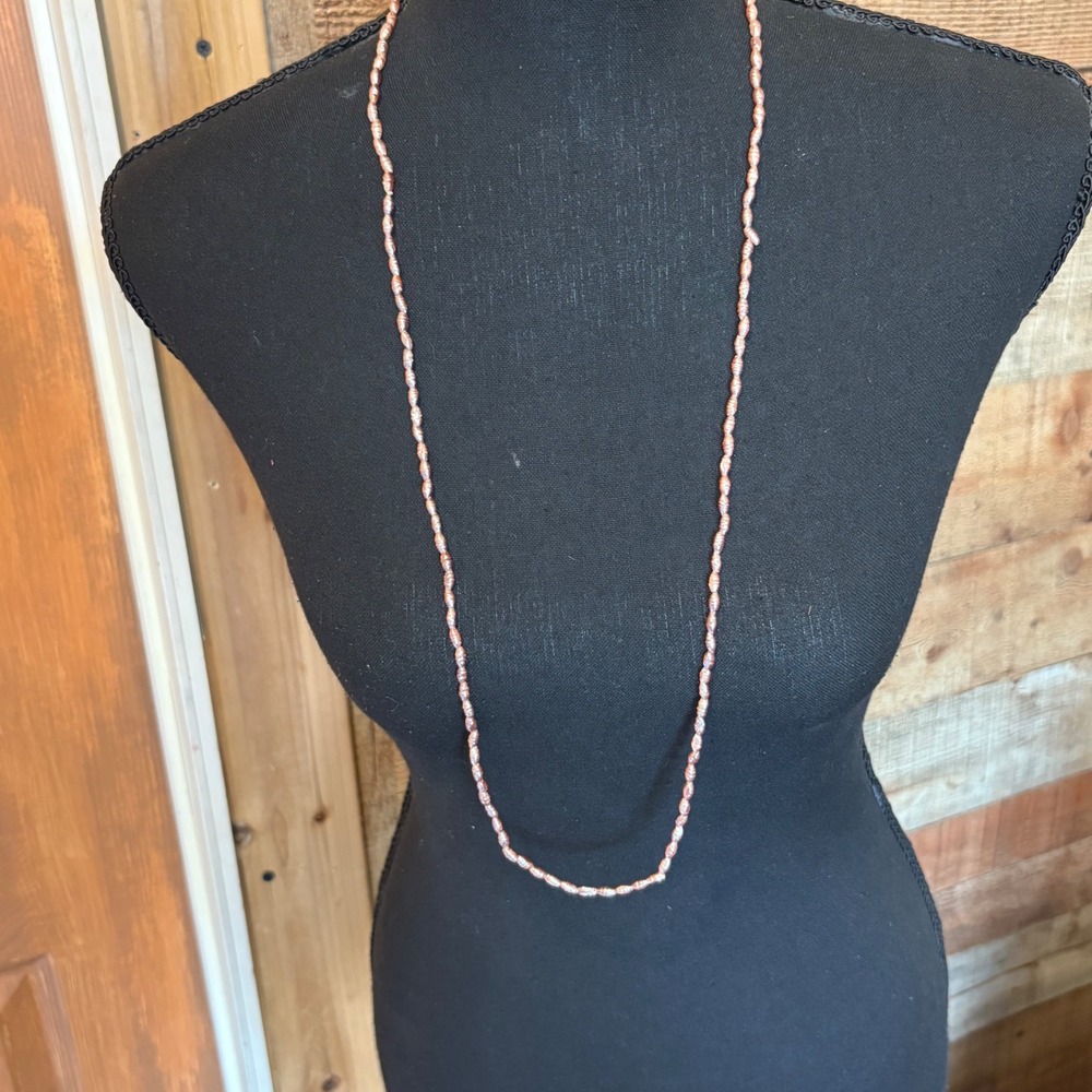 Rose Pink Japanese Rice Pearl Bead Necklace Bracelet 34β Inch Strand